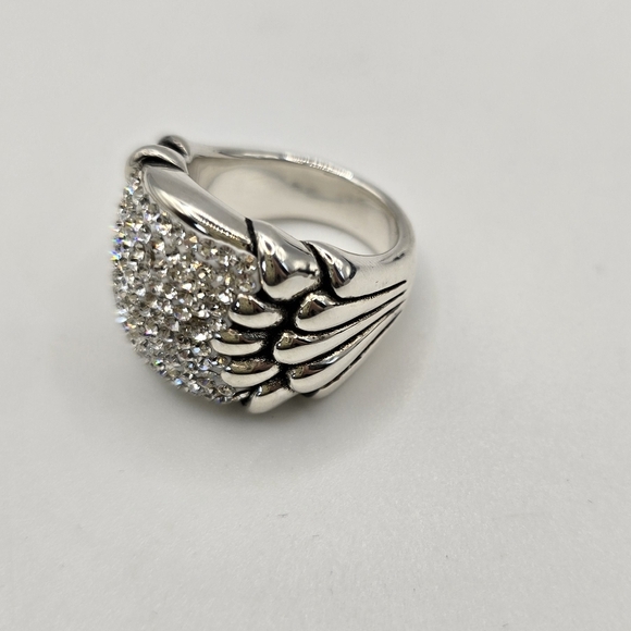 White Austrian Crystal Ring in Sterling Silver Size 7 - Picture 6 of 7